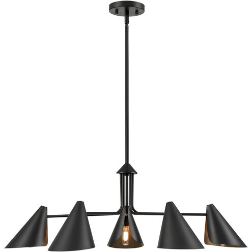 Warhol 5 Light 34 inch Matte Black Chandelier Ceiling Light